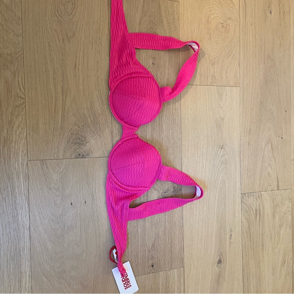 SOLID & STRIPED Pink Bikini Top with Underwire Support